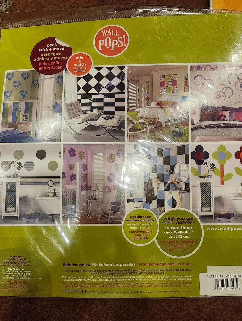 New In Package Wall Pops Peel-and-Stick Wall Decals (3 Packages)